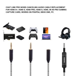 Asobilor Replacement Chat Link Pro Audio Adapter for Elgato Series Gaming Capture Card, Compatible with Nintendo Switch, PS5, PS4, Capture Voice Chat, Game Sounds, 9.2Ft Extension Cable (3.5mm Jack)