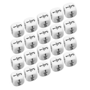 Fractional Number Dice, 20 PCS Intelligence Development White Fraction Dice for Children Toys