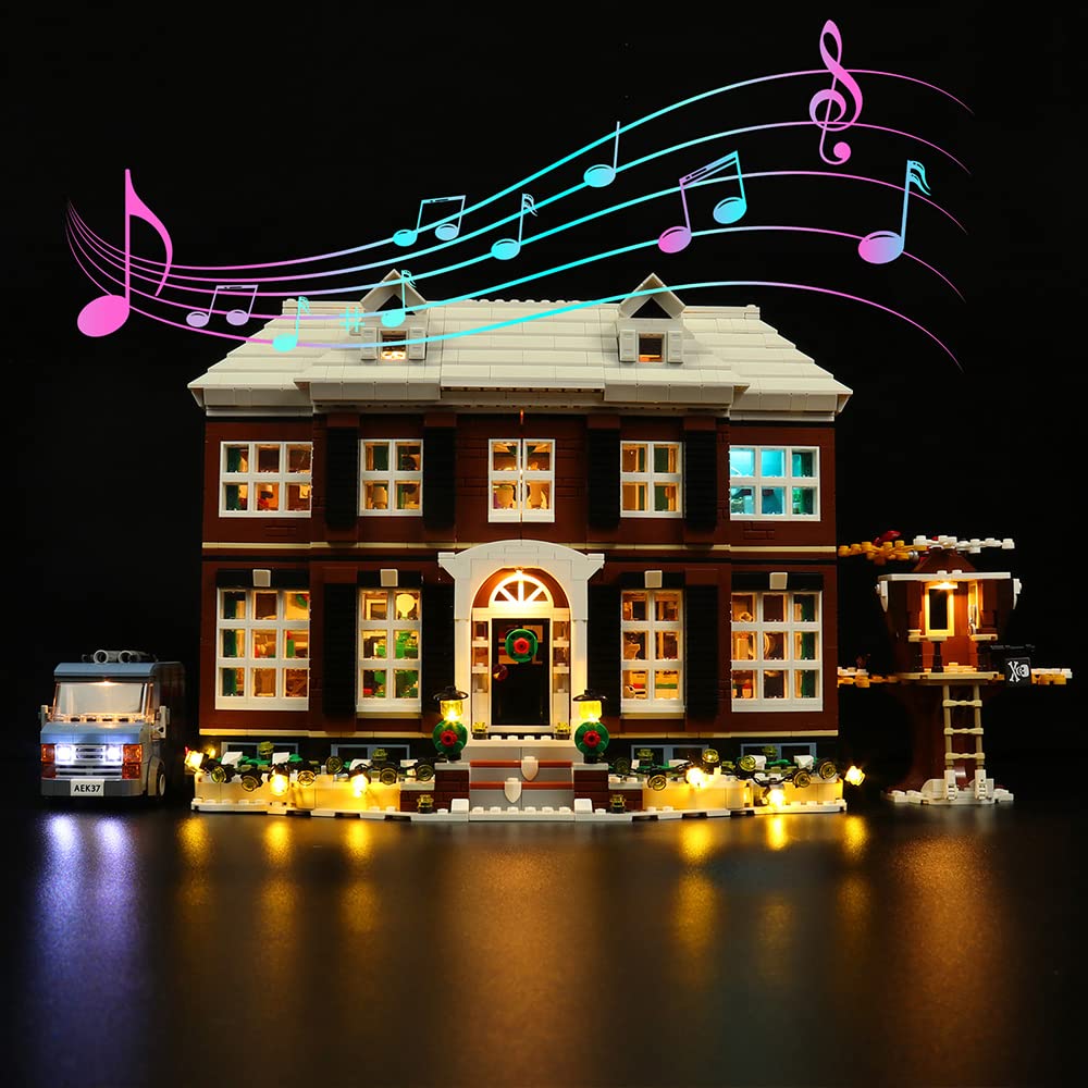 VONADO LED Light Kit Compatible with Lego Home Alone 21330, DIY Lighting Compatible with Home Alone Lego Set (NO Lego Model, ONLY Lights) - Music Version