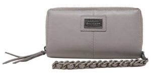 harley-davidson women's legend collection zip leather wallet - smokey taupe