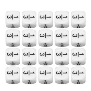 Fractional Number Dice, 20 PCS Intelligence Development White Fraction Dice for Children Toys