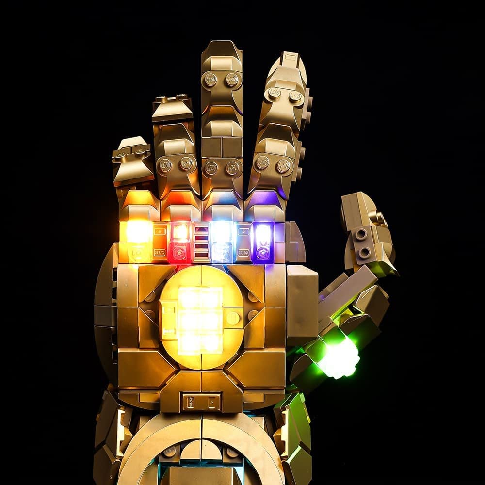 Kyglaring LED Lighting Kit (No Model) Designed for Lego Infinity Gauntlet 76191 Thanos Right Hand Gauntlet Model Building Set - without Lego Set (RC Version)