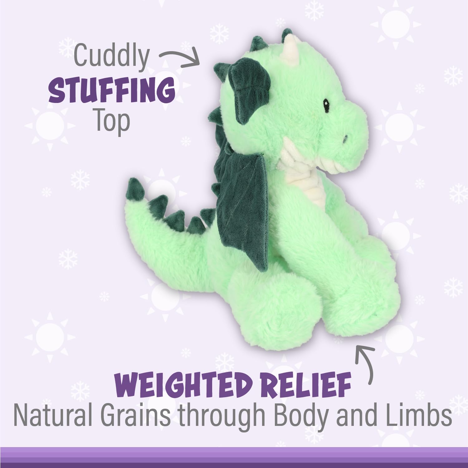 Warm Pals - Daniel Dragon - 1.5lbs - Cozy Microwavable Lavender Scented Plush Toys - Heated Stuffed Animal - Heatable Coolable Bedtime Comfort Plushie