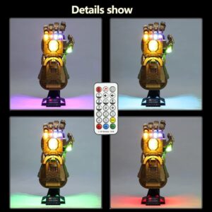 Kyglaring LED Lighting Kit (No Model) Designed for Lego Infinity Gauntlet 76191 Thanos Right Hand Gauntlet Model Building Set - without Lego Set (RC Version)