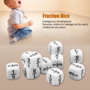 Fractional Number Dice, 20 PCS Intelligence Development White Fraction Dice for Children Toys