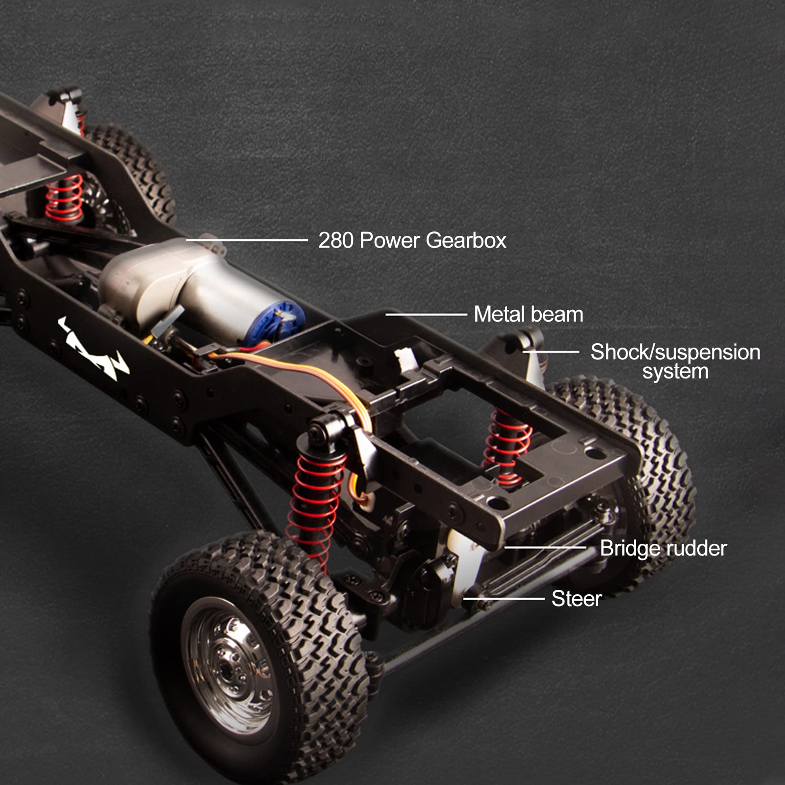 GoolRC RC Rock Crawler, 1:12 Scale Remote Control Car, 2.4Ghz 4WD Off Road RC Truck, All Terrains Climbing Vehicle, RC Car Gifts for Kids and Adults, Include 2 Batteries (Silver)