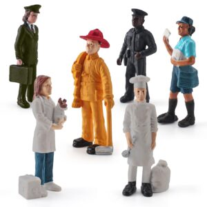 bretoyin 1inch mini working people figurines toy playset individually hand-painted mini people action figures realistic people figurine model toy for kids