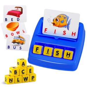 matching letter game, spelling word and increases memory, early learning educational toy for preschool & kindergarten kids over 3-8 years old