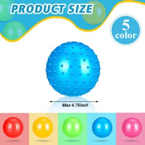 90 Pcs Knobby Balls Bulk, 4.72 Inch Soft Bouncy Balls Sensory Balls Small Inflatable Ball Spiky Massage Stress Balls Plastic Balls with Pump for Toddler Kids Indoor Outdoor Fidget Toys Party Favors