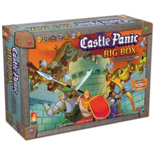 castle panic big box 2e | family board game | board game for adults and family | cooperative board game | ages 8+ | for 1 to 6 players | average playtime 45 minutes | made by fireside games, blue