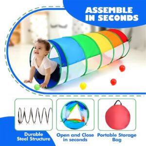 Kids Play Tunnel for Toddlers, Baby Tunnel Pop Up Tunnels for Kids to Crawl Through Collapsible Toddler Tunnel Tent Breathable Mesh Tube Pet Crawl Indoor Outdoor Toy