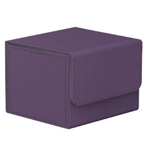 Scimi Commander high-quality leather Deck Box, designed specifically for Magic: The Gathering (MTG) and Trading Card Game (TCG) enthusiasts, hold over 100 sleeved cards (Purple)