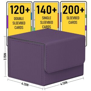 Scimi Commander high-quality leather Deck Box, designed specifically for Magic: The Gathering (MTG) and Trading Card Game (TCG) enthusiasts, hold over 100 sleeved cards (Purple)