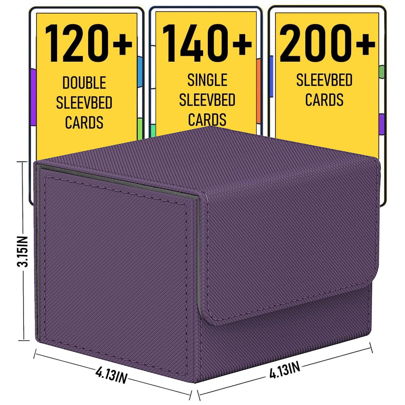 Scimi Commander high-quality leather Deck Box, designed specifically for Magic: The Gathering (MTG) and Trading Card Game (TCG) enthusiasts, hold over 100 sleeved cards (Purple)