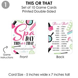 Big Dot of Happiness Spa Day - 4 Girls Makeup Party Games - 10 Cards Each - Gamerific Bundle