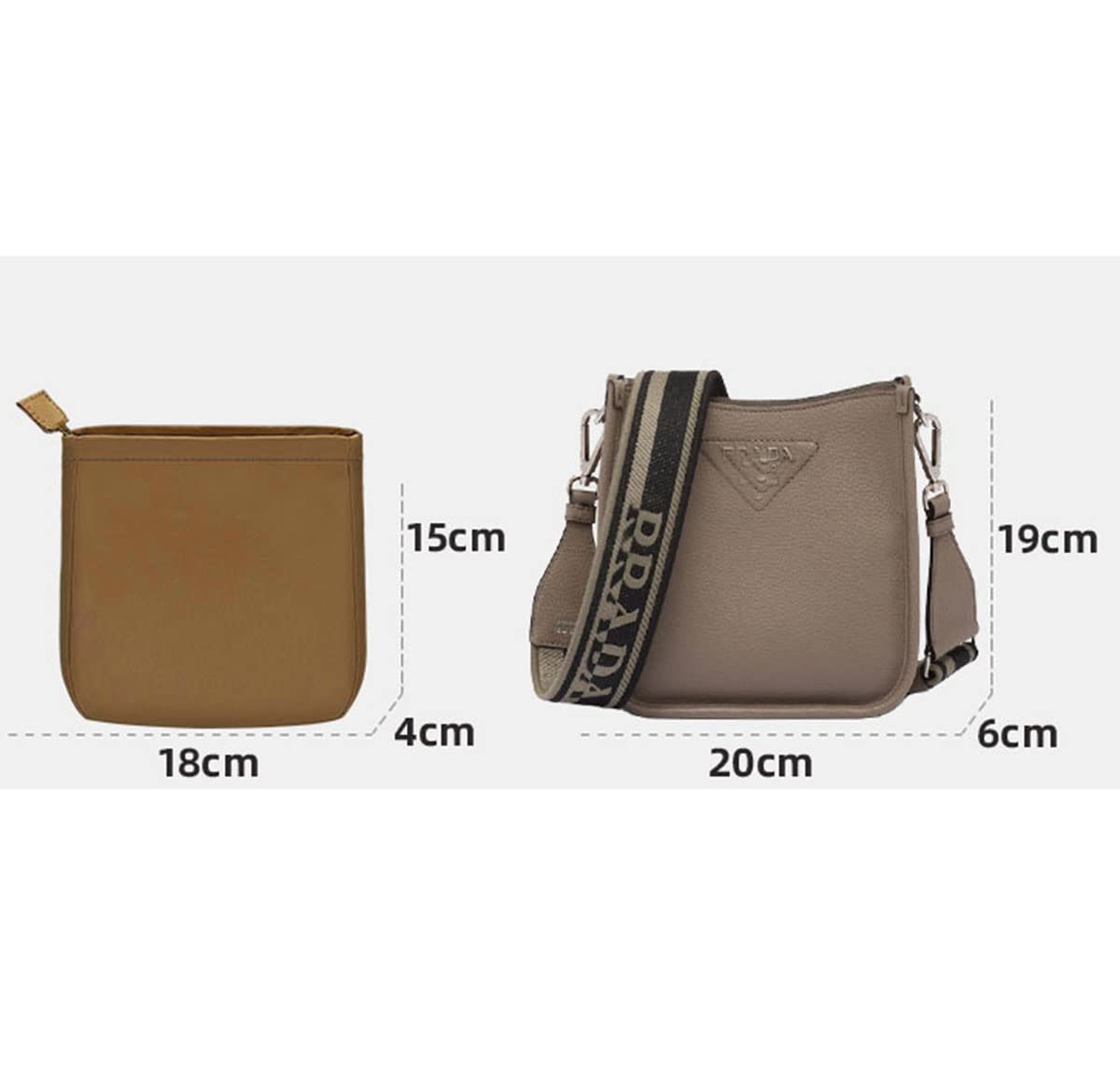 Lckaey Silk Purse Organizer for Mini One Shoulder Crossbody Nylon Inside Bag2067coffee