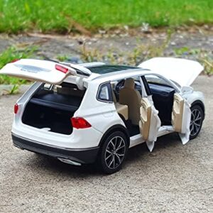 GRARRO 1:32 for Volkswagen Tiguan L SUV Alloy Car Mold Die-Casting Metal Toy Car Model Simulation Sound and Light Collection Children's Gift Scale Model (Color : White)