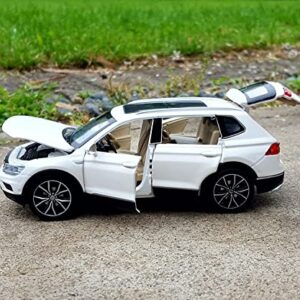 GRARRO 1:32 for Volkswagen Tiguan L SUV Alloy Car Mold Die-Casting Metal Toy Car Model Simulation Sound and Light Collection Children's Gift Scale Model (Color : White)