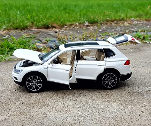 GRARRO 1:32 for Volkswagen Tiguan L SUV Alloy Car Mold Die-Casting Metal Toy Car Model Simulation Sound and Light Collection Children's Gift Scale Model (Color : White)