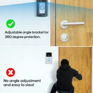 Anti-Theft Video Doorbell Mount，Adjustable 360° Degree Doorbell Angle No-Drill Mount Compatible Video Doorbell - 4/3/3 Plus/2/1 an Blink Video Doorbell Upgrade Corner Kit for Houses,Apartments