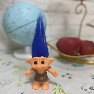 Good Luck Troll Doll 7"(Include Hairs) Tall Toy Action Figure Troll for School Project、Arts Crafts、Party Favors (13-Blue)