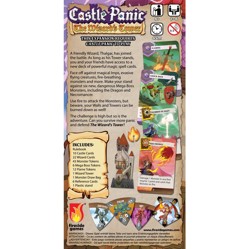 Fireside Games The Wizard’s Tower ⎸Castle Panic Expansion ⎸Board Game for Adults and Family ⎸Cooperative Board Game ⎸Ages 8+ ⎸for 1 to 6 Players