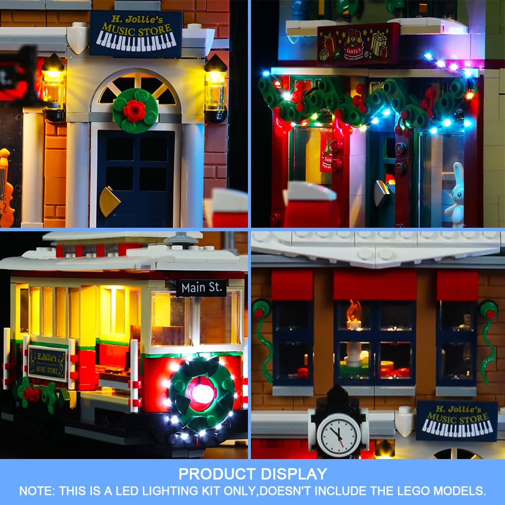 VONADO LED Light Kit Compatible with Lego Holiday Main Street 10308, DIY Lighting Compatible with Lego Christmas Building Toy Set (NO Lego Model,ONLY Lights)