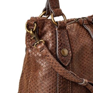 Frye Melissa Snake Medium Satchel Cognac One Size