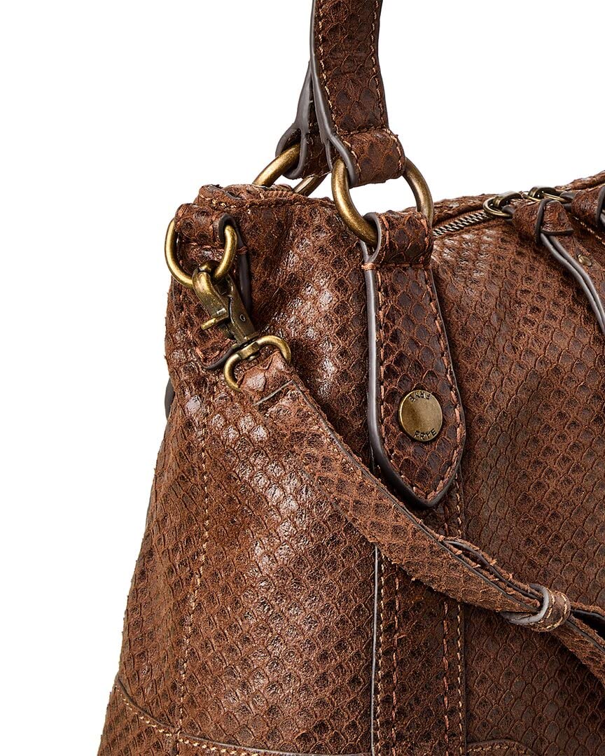 Frye Melissa Snake Medium Satchel Cognac One Size