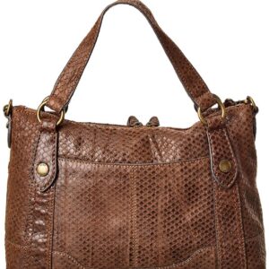 Frye Melissa Snake Medium Satchel Cognac One Size