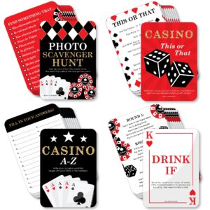 big dot of happiness las vegas - 4 casino party games - 10 cards each - gamerific bundle