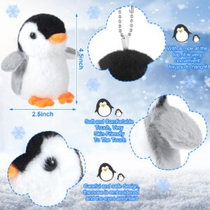 Plush Toys Set Stuffed Animal Zoo Toys with Mom and Small Baby Realistic Baby Animals for Gift Christmas Holiday Birthday Bag Stuffings Decorations (Penguin)