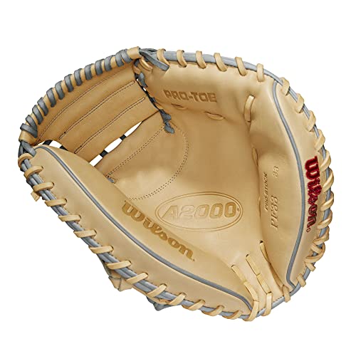 WILSON 2023 A2000® PF33SS 33” Baseball Catcher’s Mitt - Right Hand Throw,Grey/Blonde