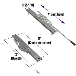 Speedway Motors Universal Seat Mounting Frame & Sliders: Tubular Steel, 7" Height, Dual-Lock Ball Bearing Sliders for Early Cars & Trucks, Easy Adjustments, Excludes Vehicle Fasteners, Sold as Pair