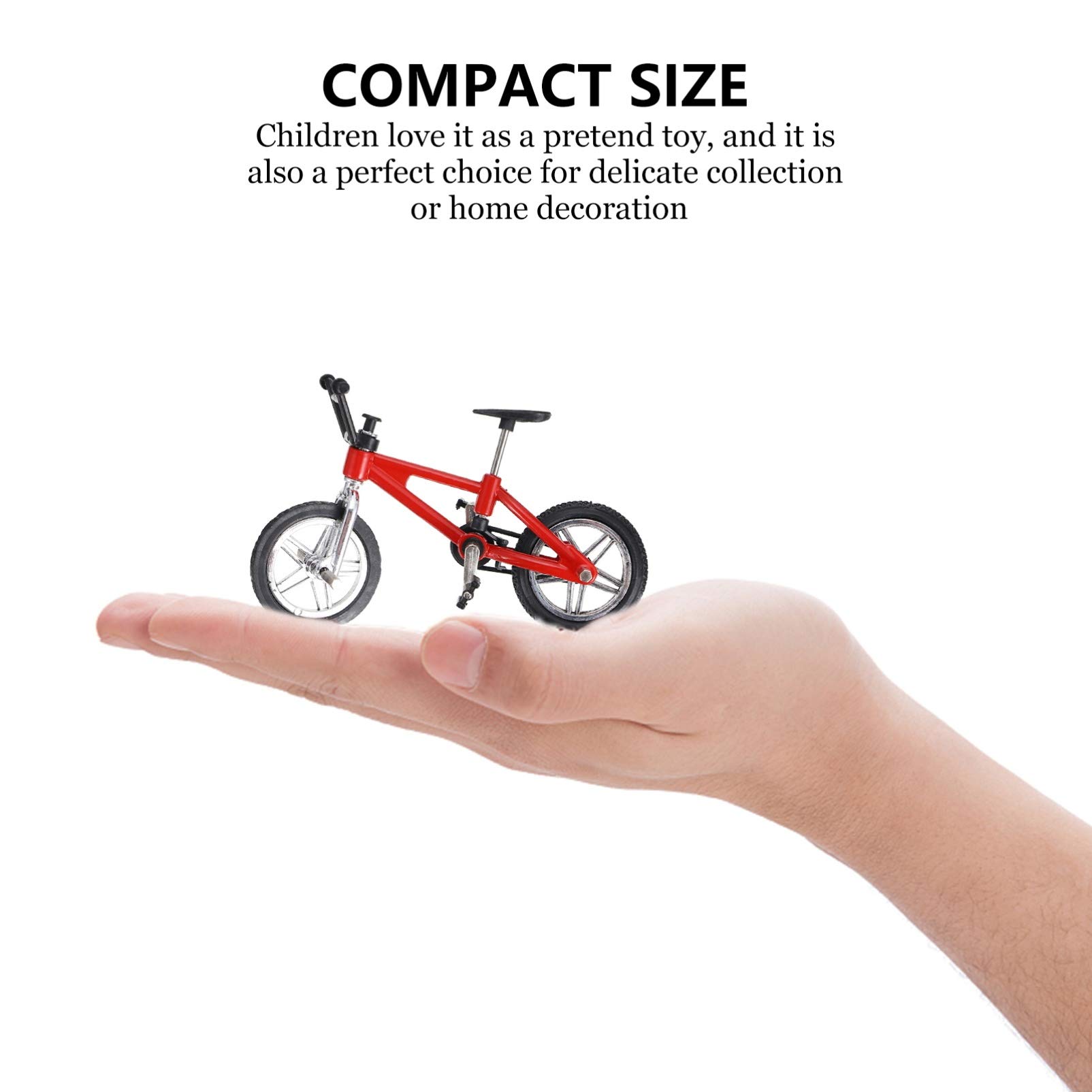 LIOOBO Metal Finger Bike: Mini Mountain Bike, Finger Toys Game, Finger Bmx Set, DIY Decoration for Birthday Christmas Halloween 1Set Red