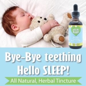 Bye-Bye Teething, Hello Sleep! Natural & Organic Baby Teething Relief & Calming Tincture | Soothes Inflamed Gums, Irritability & Pain – Encourages Sleep | Glass Bottle (Apple Cider Vinegar)