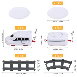 STOBOK Rotating Sushi Train Toys Electric Rotary Sushi Machine Set Track Conveyor Belt Rotating Table Food Train Toys for Kids Multifunctional Kids Toys, White