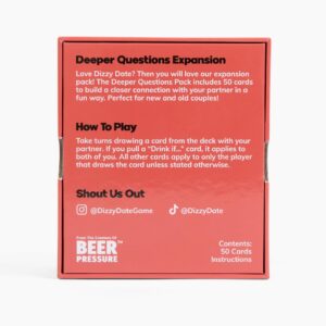 Dizzy Date: The 2nd Date - Deeper Questions Expansion Pack. The Card Game for Date Night. Perfect Valentine's Day Gift!