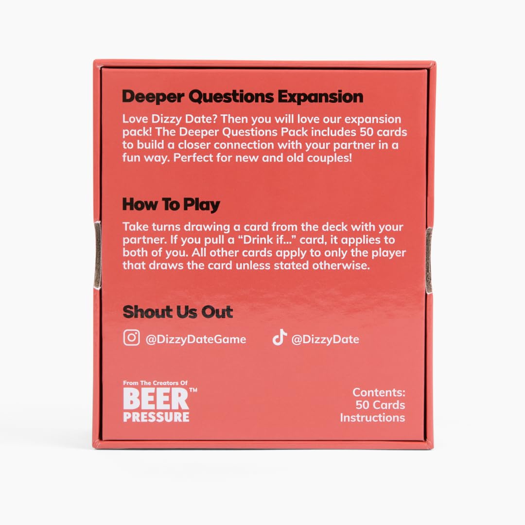 Dizzy Date: The 2nd Date - Deeper Questions Expansion Pack. The Card Game for Date Night. Perfect Valentine's Day Gift!