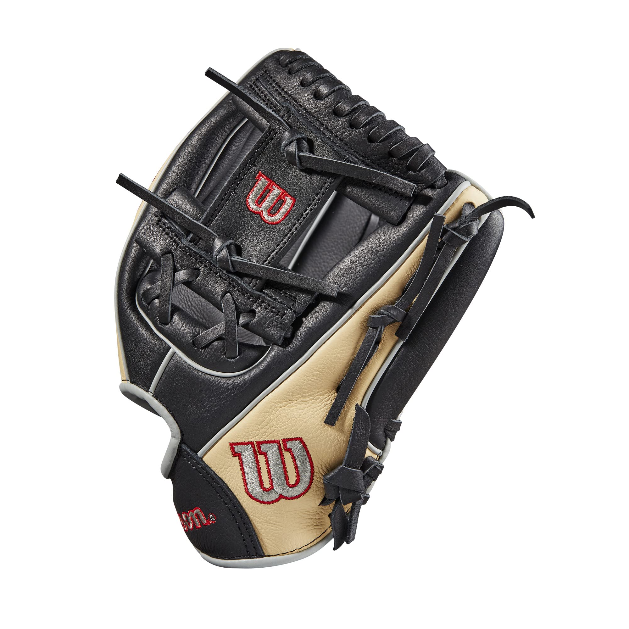 WILSON A500 11.5” Utility Youth Baseball Glove - Right Hand Throw,Black/Blonde/Red