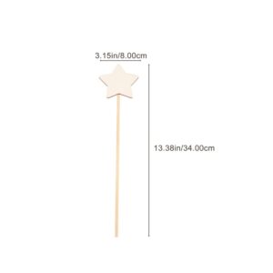 TOYANDONA 10Pcs Make Your Princess Wand, Star Shape Fairy Wand Stick Unfinished Wooden DIY Crafts for Girls Princess Art Cosplay Costume Party