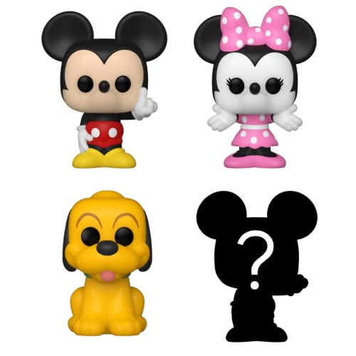 Funko Bitty Pop! Disney Mini Collectible Toys 4-Pack - Mickey Mouse, Minnie Mouse, Pluto & Mystery Chase Figure (Styles May Vary)