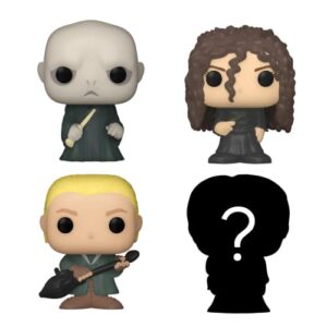 Funko Bitty Pop! Harry Potter Mini Collectible Toys 4-Pack - Lord Voldemort, Draco Malfoy, Bellatrix Lestrange & Mystery Chase Figure (Styles May Vary)