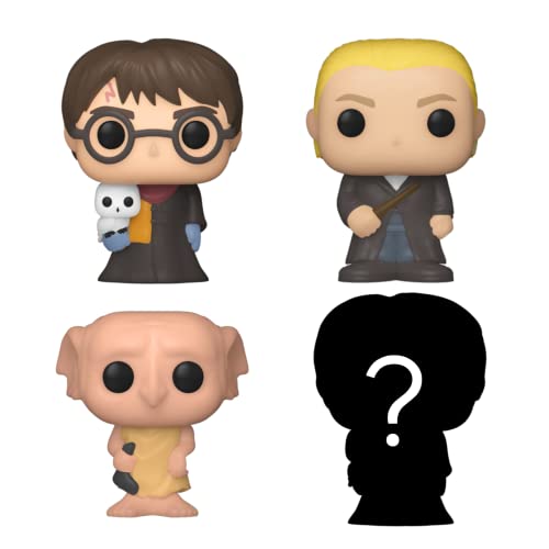 Funko Bitty Pop! Harry Potter Mini Collectible Toys 4-Pack - Harry Potter, Draco Malfoy, Dobby & Mystery Chase Figure (Styles May Vary)