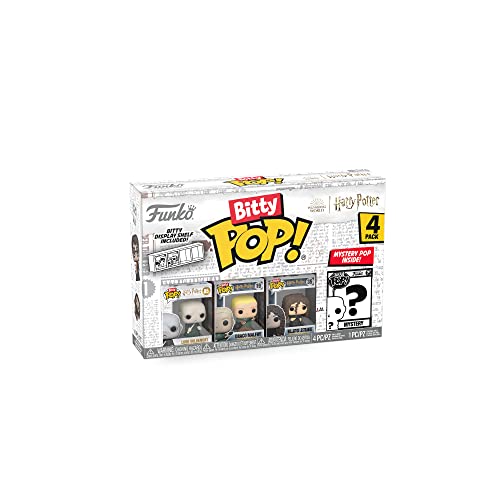 Funko Bitty Pop! Harry Potter Mini Collectible Toys 4-Pack - Lord Voldemort, Draco Malfoy, Bellatrix Lestrange & Mystery Chase Figure (Styles May Vary)