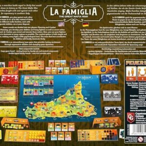 Capstone Games La Famiglia: The Great Mafia War - Capstone Games, 2-vs-2 Team Strategy Board Game, Based in 1980's Sicily, 4 Players, 90-180 Minute Game Play Time, Ages 16+