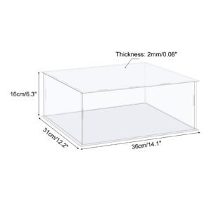 MECCANIXITY Acrylic Display Case Box Clear Dustproof Protection Showcase 14.1x12.2x6.3 Inch for Collectibles Display