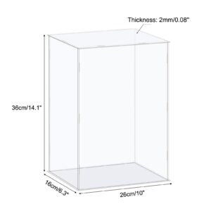 MECCANIXITY Acrylic Display Case Box Clear Dustproof Protection Showcase 10x6.3x14.1 Inch for Collectibles Display