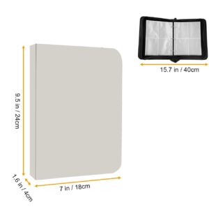 Leatherette 4 Pocket Trading Card Binder Album Holder Pages Folder Protector for Trading Cards Monsters TCG - Toploading 3 Ring Zip Card Binder Album