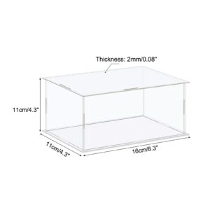 MECCANIXITY Acrylic Display Case Box Clear Dustproof Protection Showcase 6.3x4.3x4.3 Inch for Collectibles Display